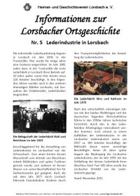 Lorsbach-Info 05 - Lederindustrie in Lorsbach