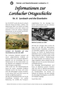 Lorsbach-Info 06 - Lorsbach und die Eisenbahn