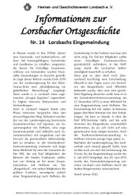 Lorsbach-Info 14 - Lorsbachs Eingemeindung